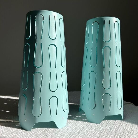 IKEA Other - Vintage 90s IKEA Kajuta Baby Blue Lamps Bulb Shade Tested Working Lot of 2 Pair